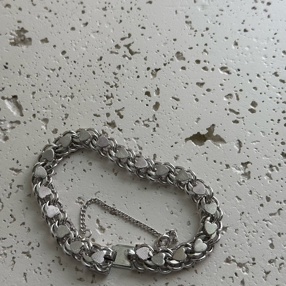 Silver Heart Chain Bracelet